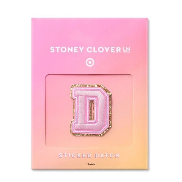 STONEY CLOVER LANE X TARGET COLLAB PINK GLITTER D LETTER PATCH NWT BRAND NEW - Picture 1 of 10